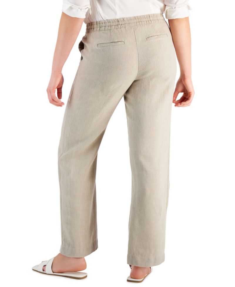 Women's 100% Linen Drawstring Pants