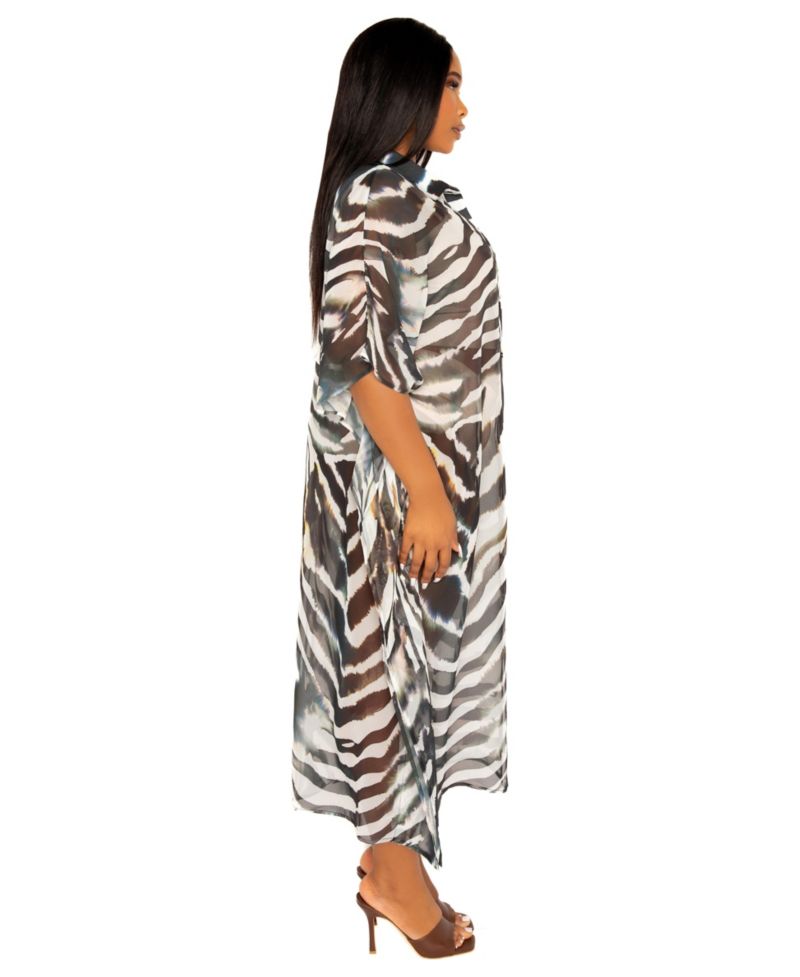 Women's Plus Size Print Shirtdress Cover Up