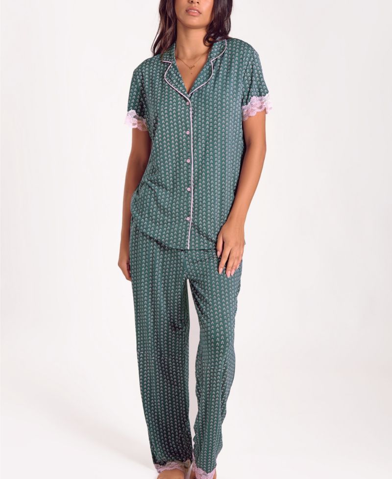 Women's Floral Stretch-Knit Short Sleeve Pajama Set