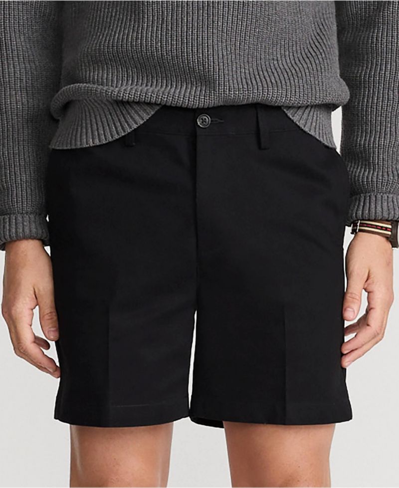 Men's No Iron 6" Comfort Waist Plain Front Chino Short