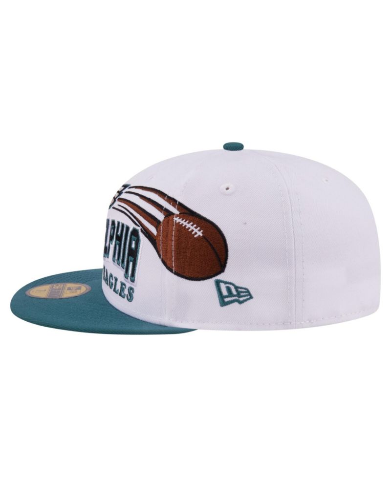Men's White/Midnight Green Philadelphia Eagles Retro Swoop 59FIFTY Fitted Hat