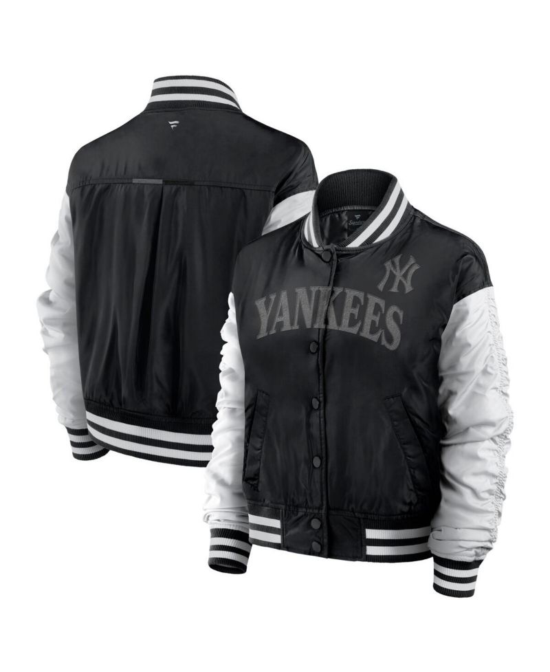Women's Black New York Yankees Elements Wave Full-Snap Jacket