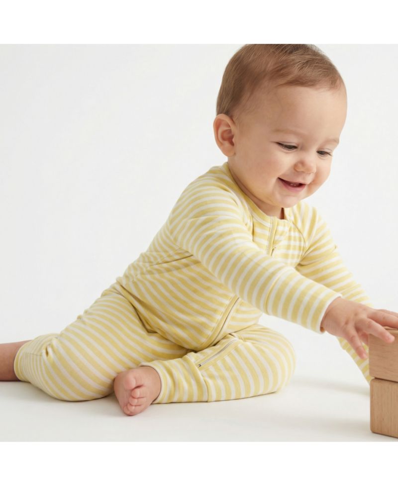 Baby Lemon Stripe Sleeper