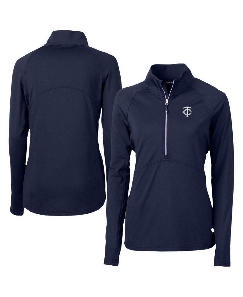 Women's Navy Minnesota Twins Adapt Eco Knit Stretch Half-Zip DryTec Top