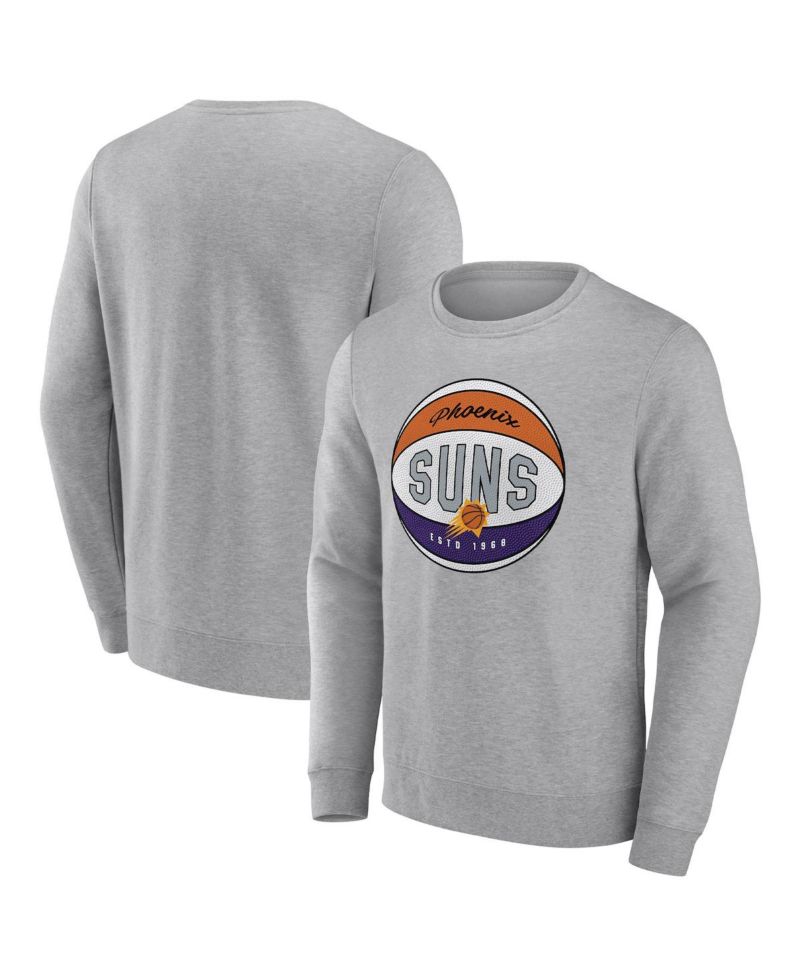 Men's Heathered Gray Phoenix Suns True Classics Vint Pullover Sweatshirt