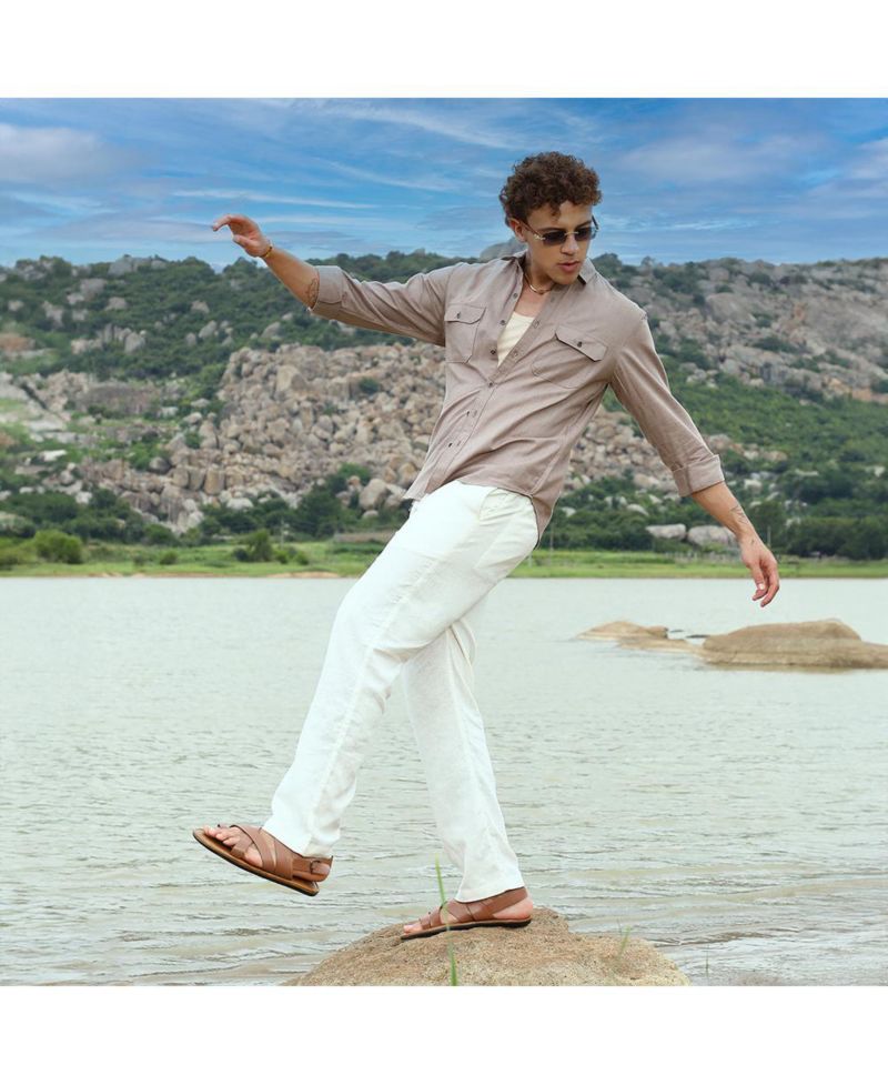 Men's Peanut Brown Heathered Utility Shirt