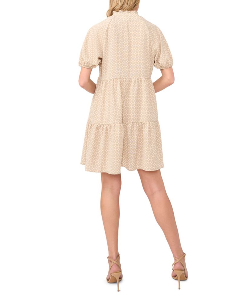 Women's Short-Sleeve V-Neck Babydoll Dress