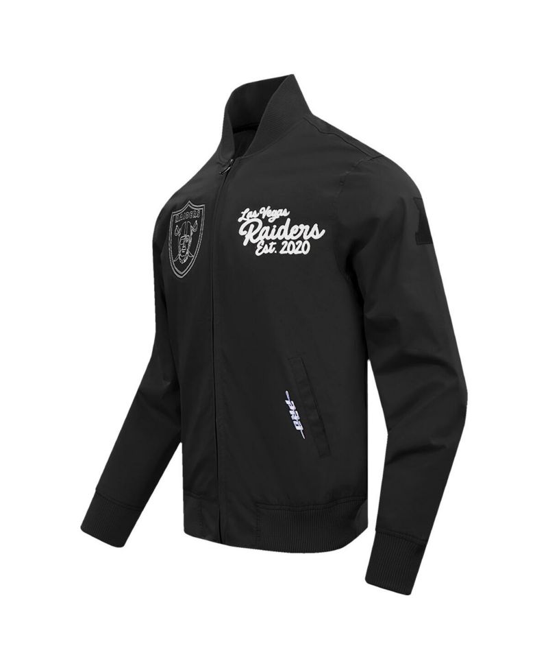 Men's Black Las Vegas Raiders Paint The City Twill Full-Zip Jacket