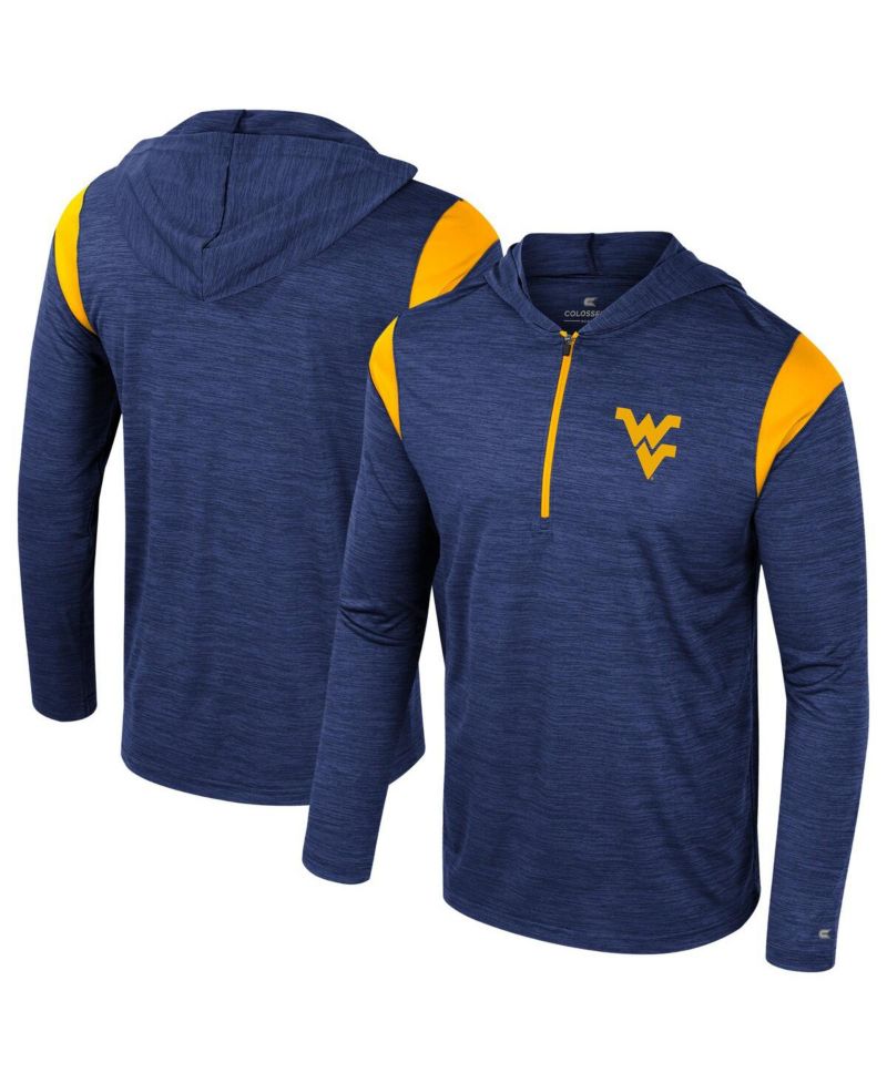 Men's Navy West Virginia Mountaineers Dozer Half-Zip Windshirt