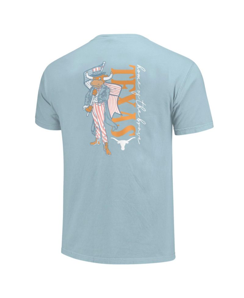 Women's Light Blue Texas Longhorns Americana Mascot Comfort Colors T-Shirt