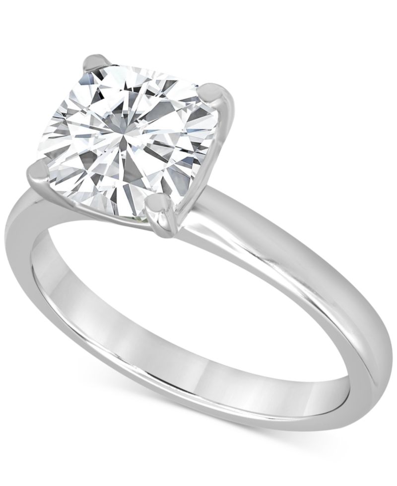 Certified Lab Grown Cushion-Cut Diamond Solitaire Engagement Ring (3 ct. t.w.) in 14k Gold