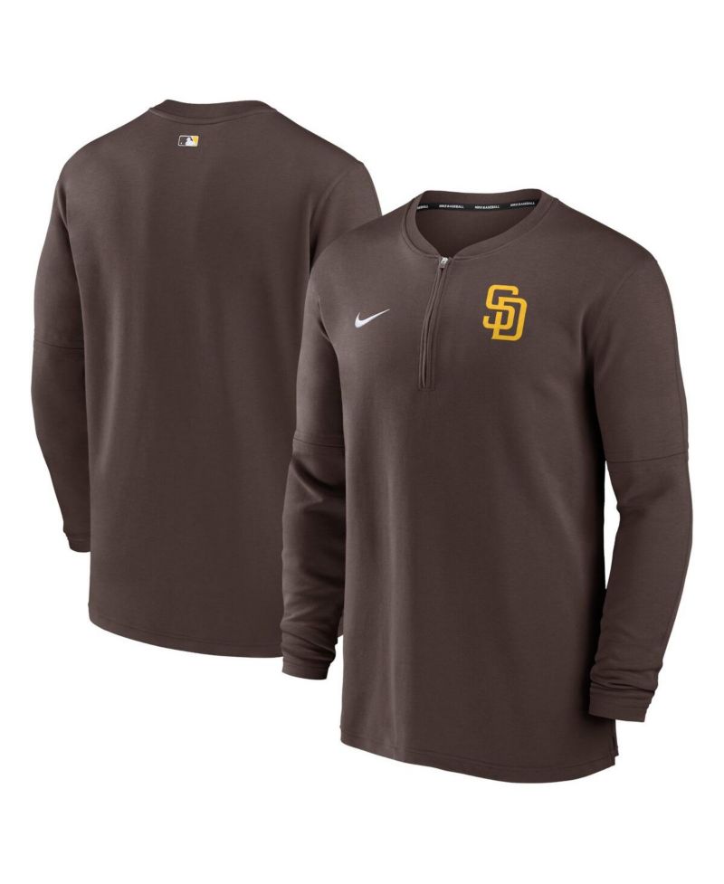 Men's Brown San Diego Padres Authentic Collection Game Time Performance Quarter-Zip Top