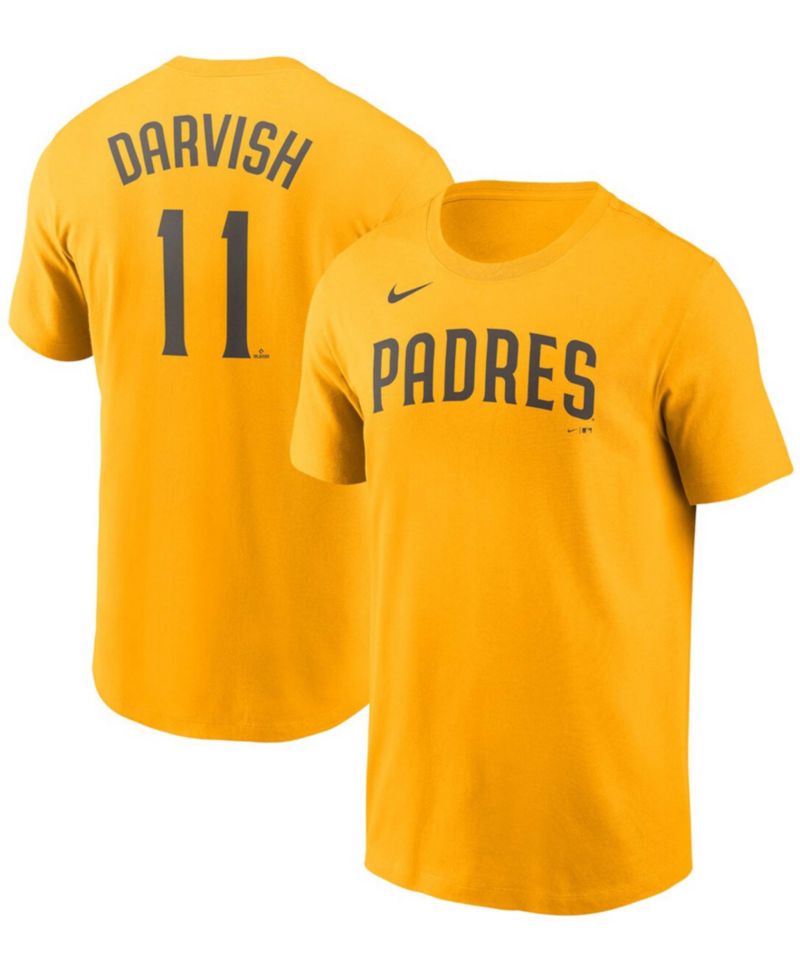 Men's Yu Darvish Gold San Diego Padres Name & Number T-shirt