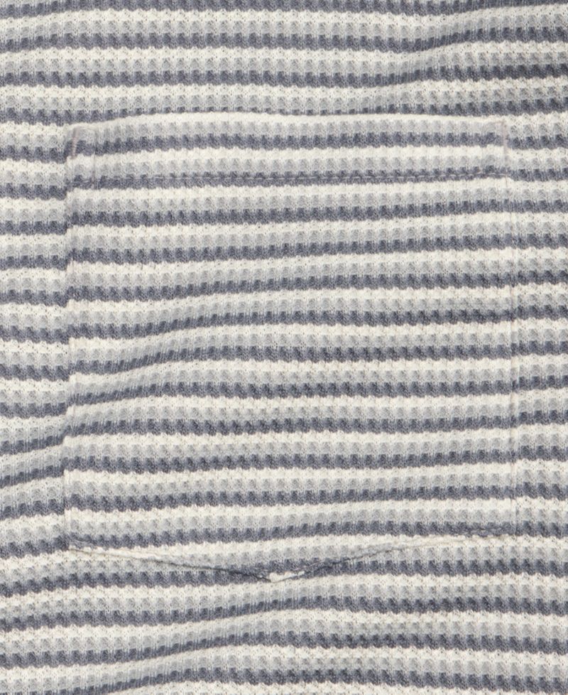 Men's Textured Knit Striped Popover Polo Shirt