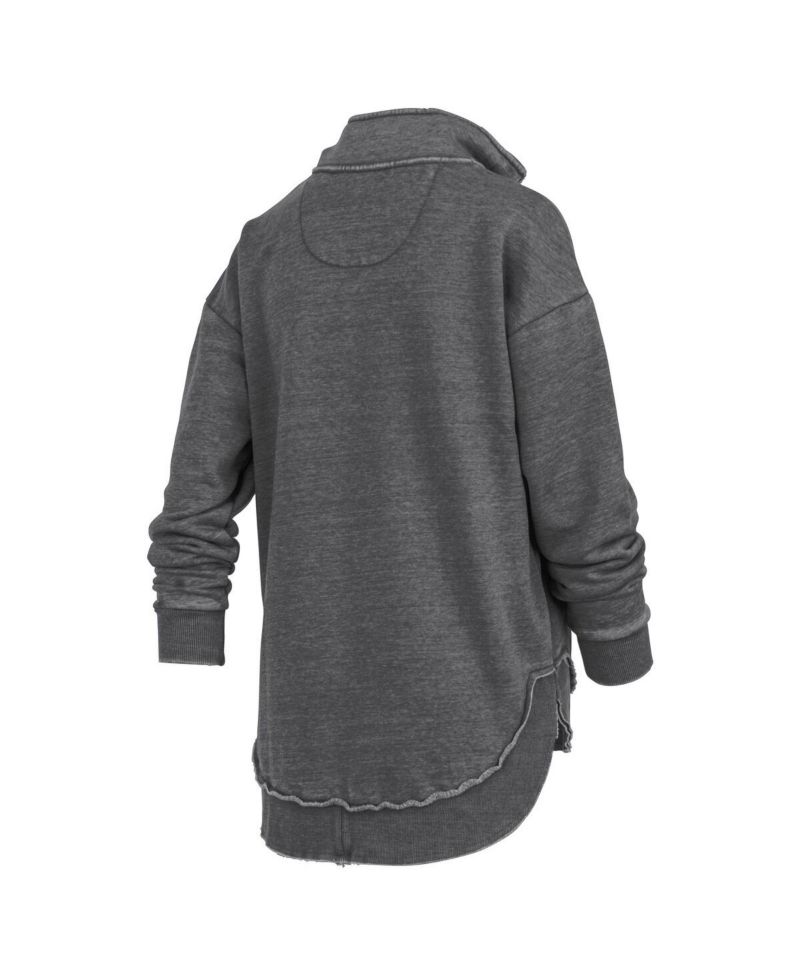 Women's Black Iowa Hawkeyes Northfork Sojourn Poncho Quarter-Zip Sweatshirt