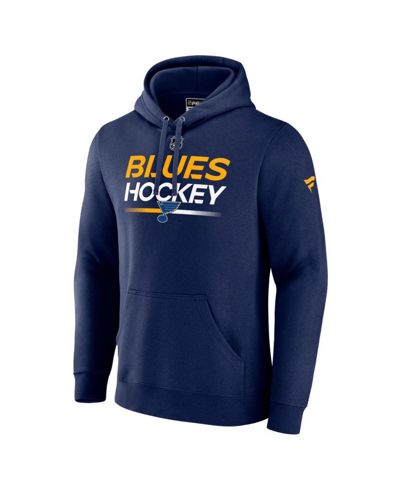 Men's Navy St. Louis Blues Authentic Pro Pullover Hoodie
