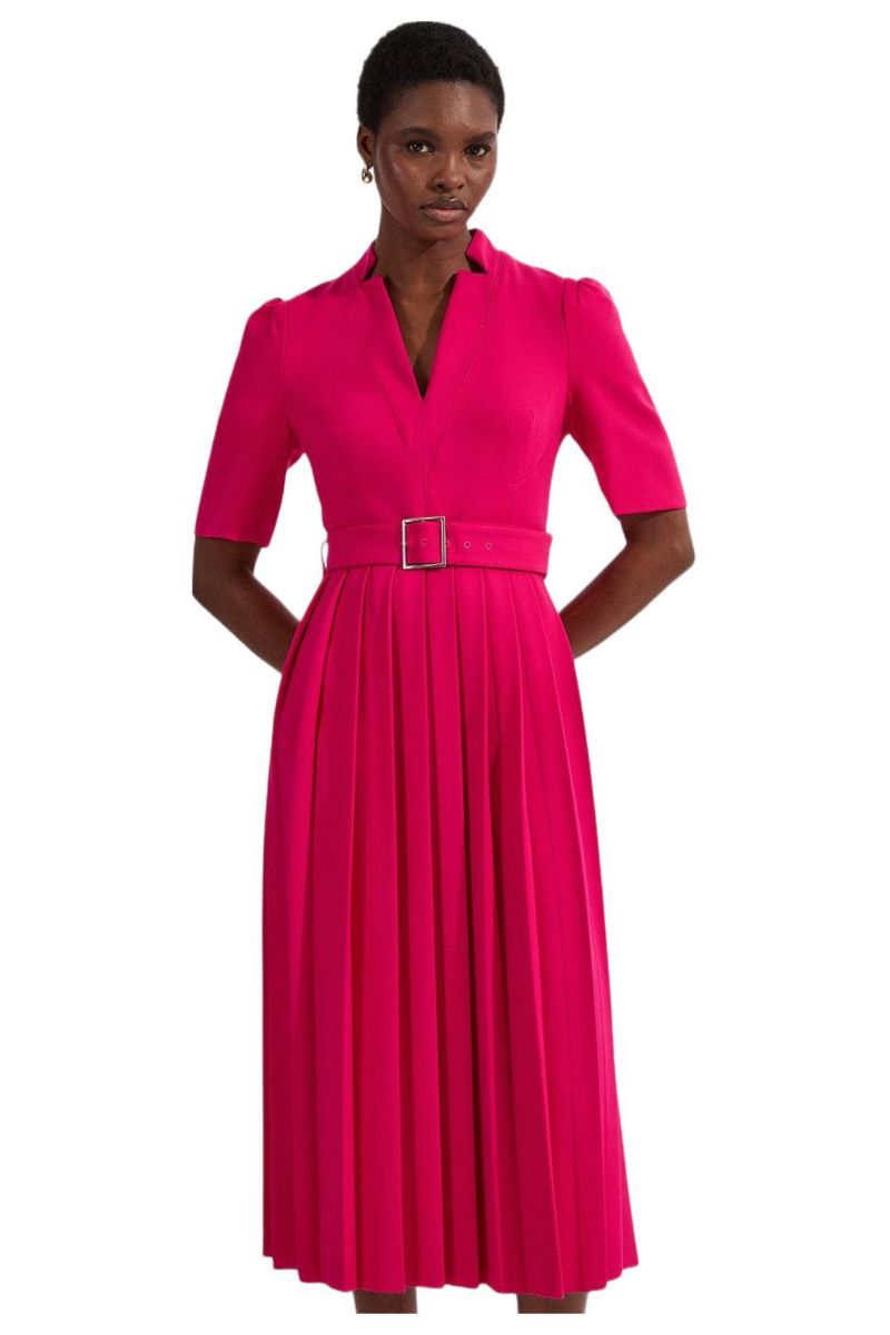 Women's Crepe Forever Pleat Midi Dress