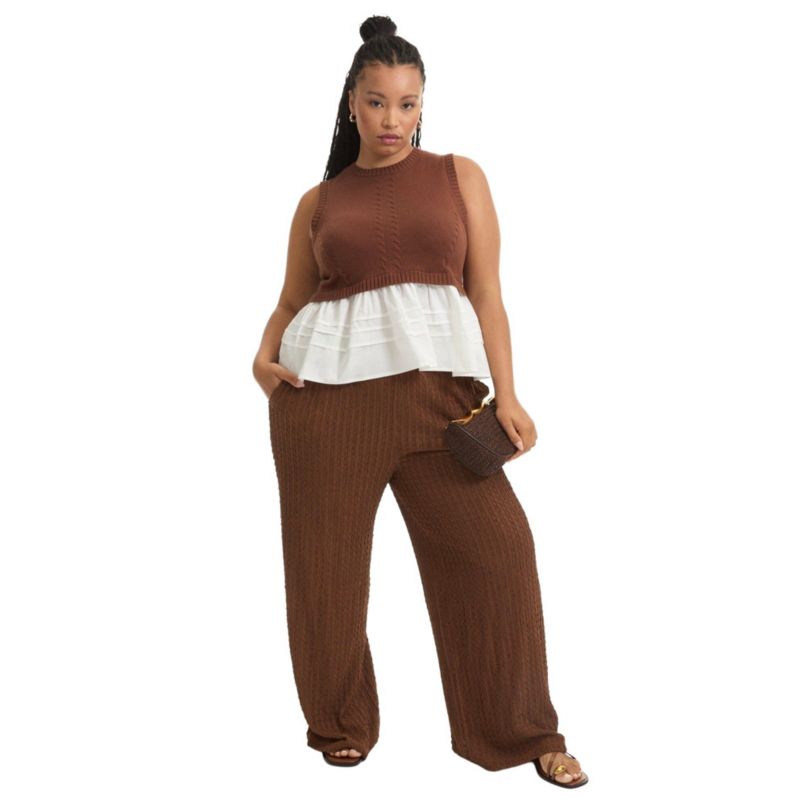 Women's June and Vie Sleeveless Peplum Sweater