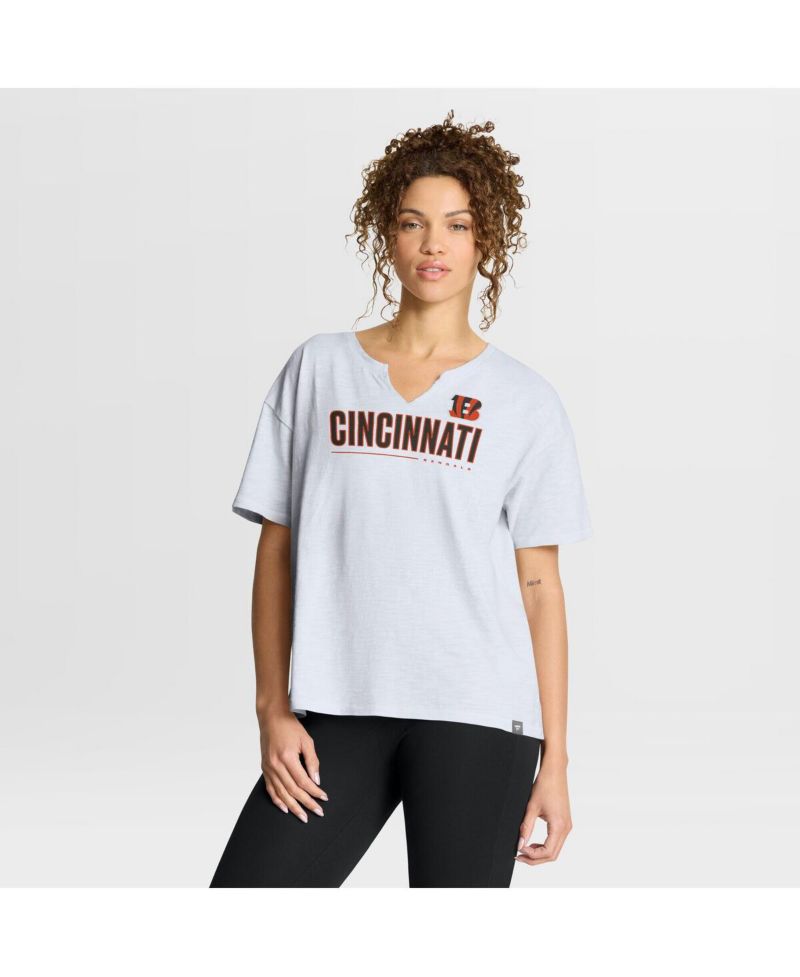 Women's White Cincinnati Bengals Redzone Slub Boxy T-Shirt