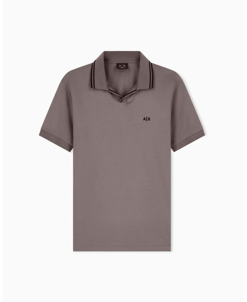 Men's Mercerized Tipping Johnny Collar Polo Shirt
