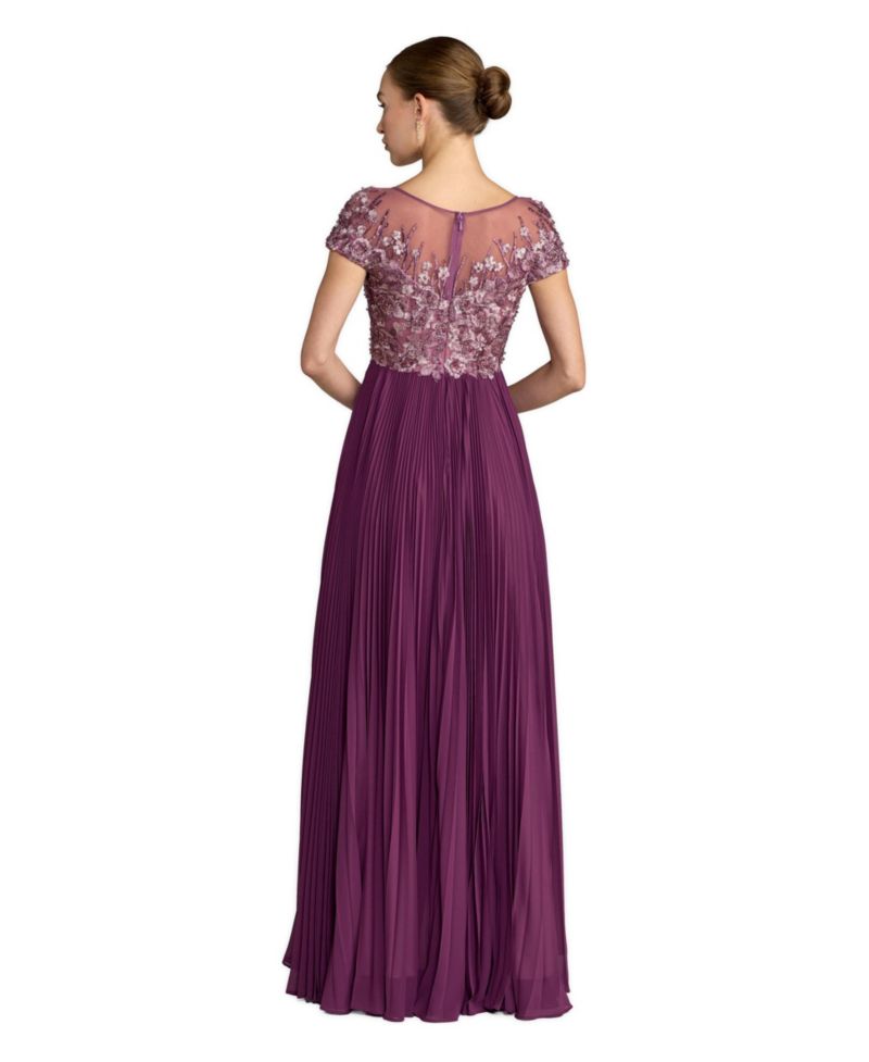 Women's Wedding Guest Floral-Embroidered Gown