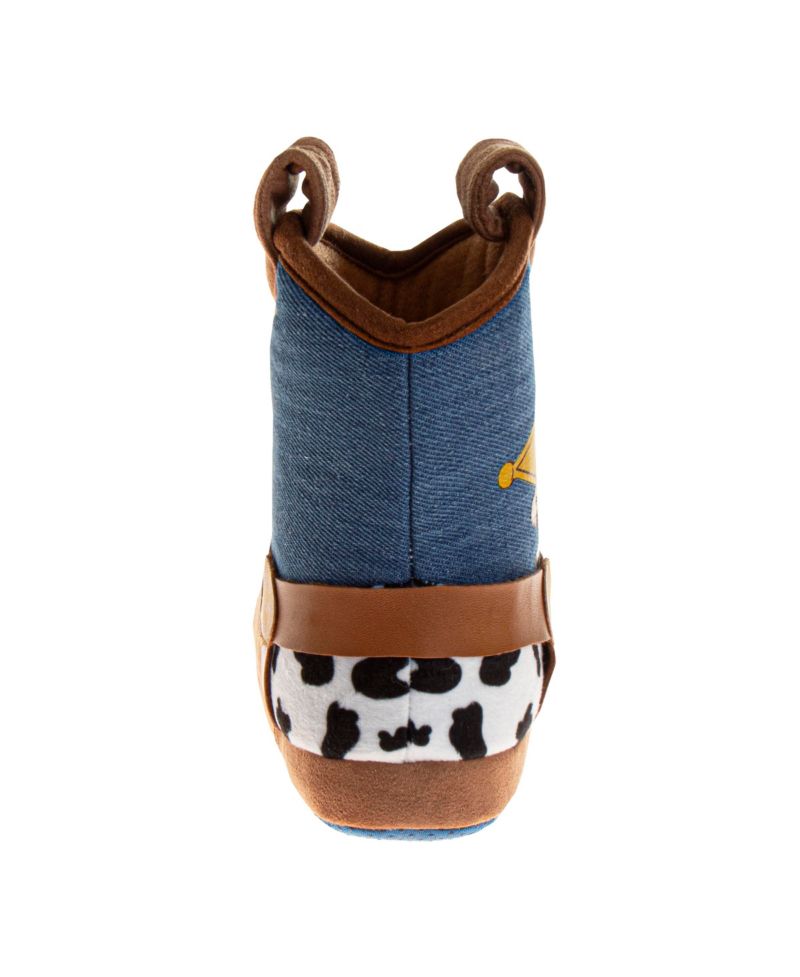 Toy Story Slippers Boys' Dual Sizes Cozy Warm Soft Plush Indoor Wear Woody & Buzz (Toddler Sizes 5-10 / Little Kid Sizes 11-12)
