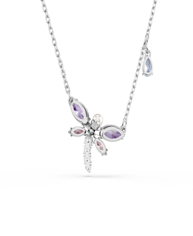 Ariana Grande x Mixed Cuts, Dragonfly, Multicolored, Rhodium-Plated Pendant Necklace