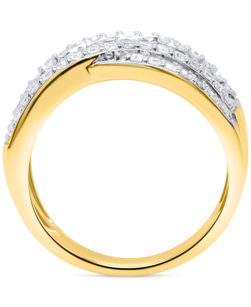 Lab-Grown Diamond Crisscross Band (1 ct. t.w.) in Sterling Silver or 14k Gold-Plated Sterling Silver