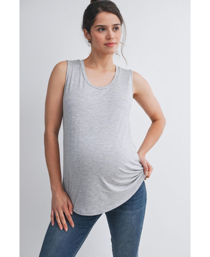 Maternity Nursing Scoop-Neck Sleeveless Tank Top