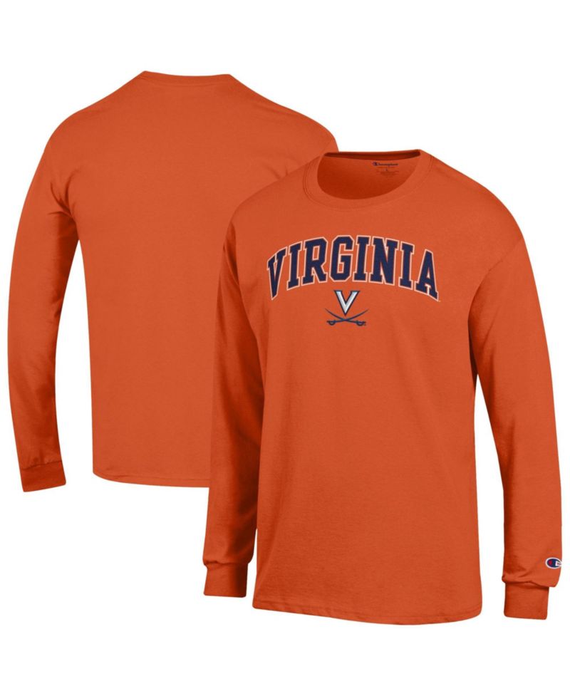 Men's Champion Orange Virginia Cavaliers Arch Over Logo Long Sleeve T-Shirt