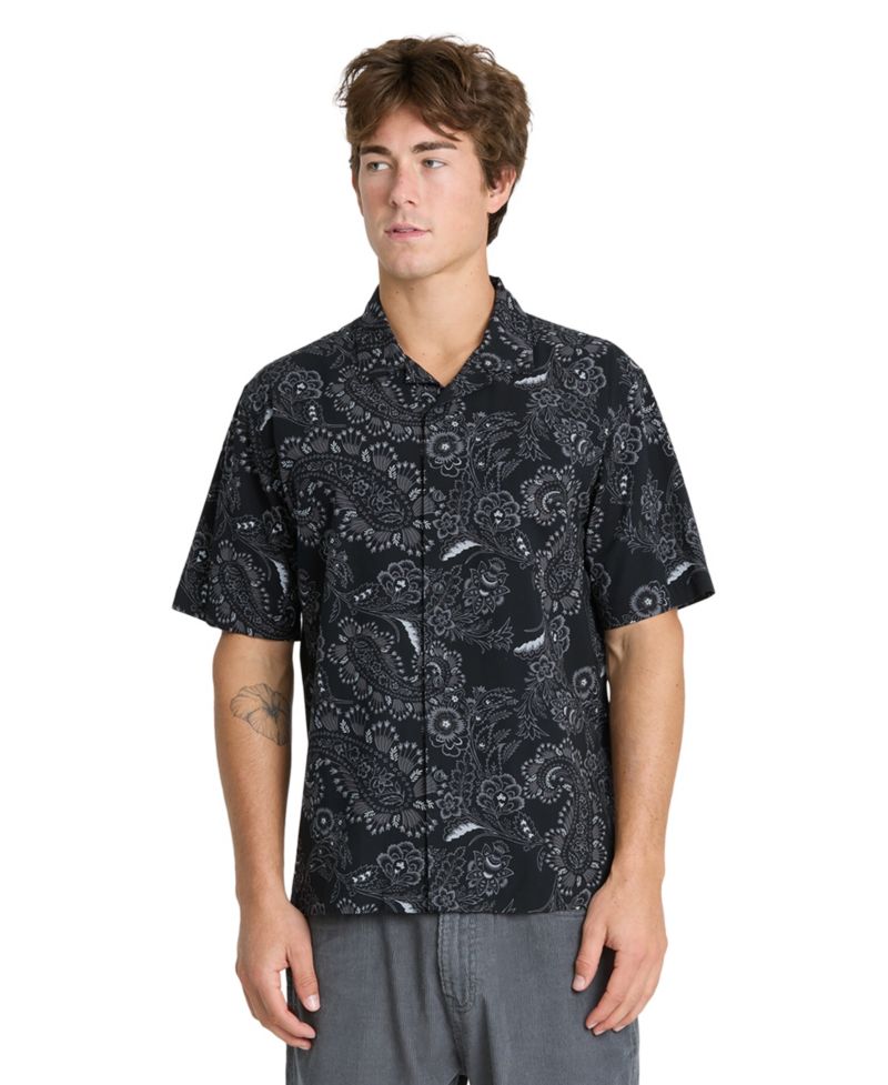 Men's Cotton Viscose Blend Collared Button-Up Shirt