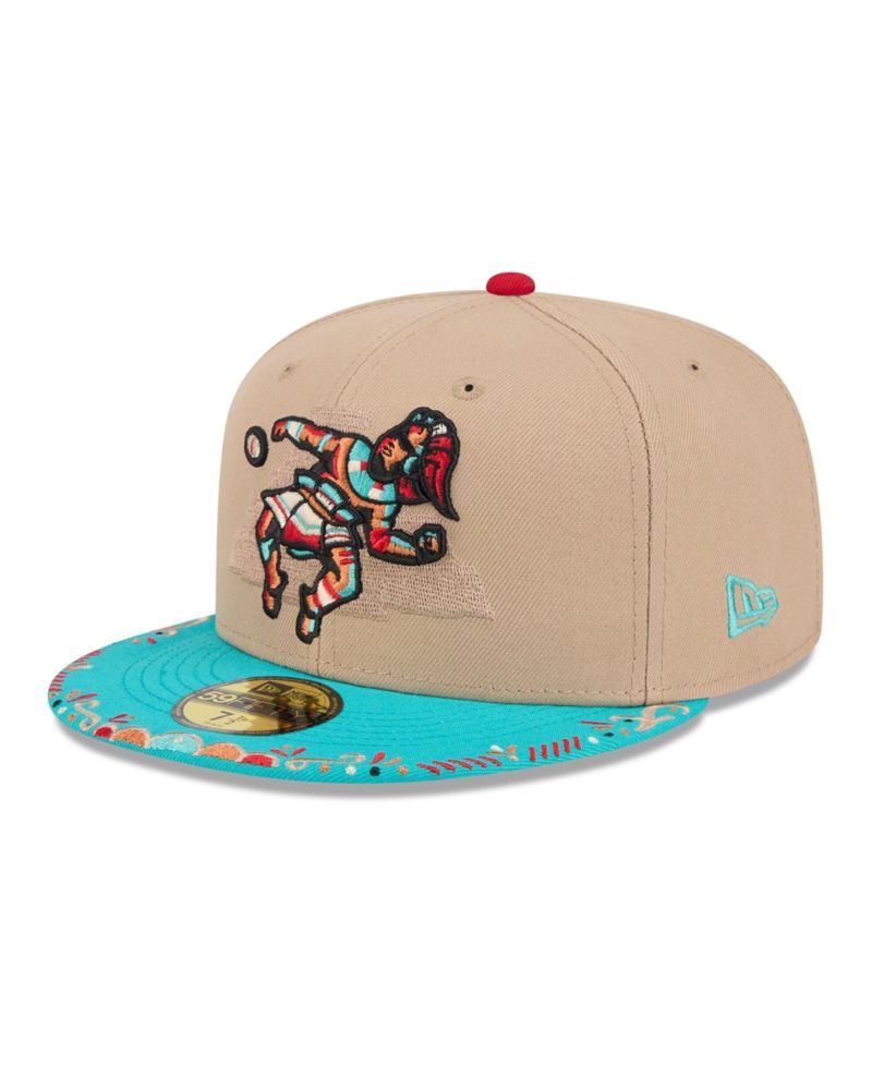 Men's Light Beige/Light Blue Pensacola Blue Wahoo's 2026 Copa De La Diversion 59FIFTY Fitted Hat