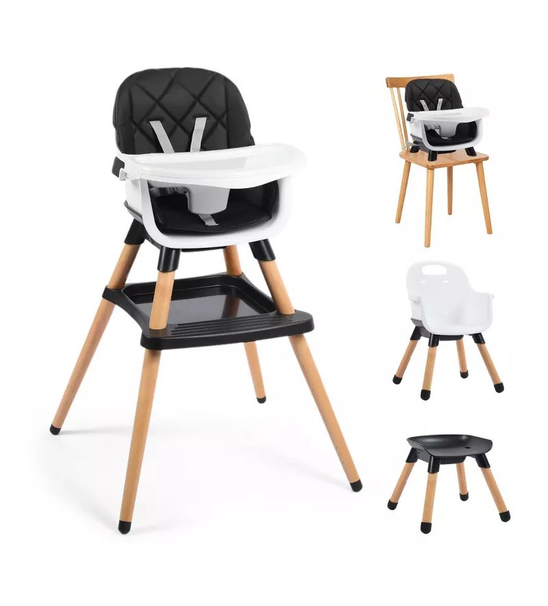 7-in-1 Convertible Baby High Chair with Removable Tray and 5-Point Harness