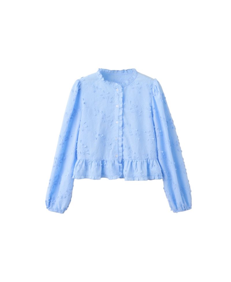 Women's Embroidered Floral Long-Sleeve Blouse