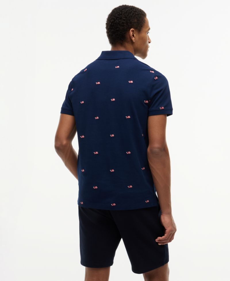 Men's Embroidered Flag Polo Shirt