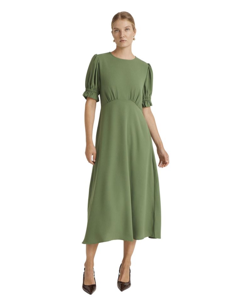 Women's Mela Chiffon Midi Crew-Neck Dress