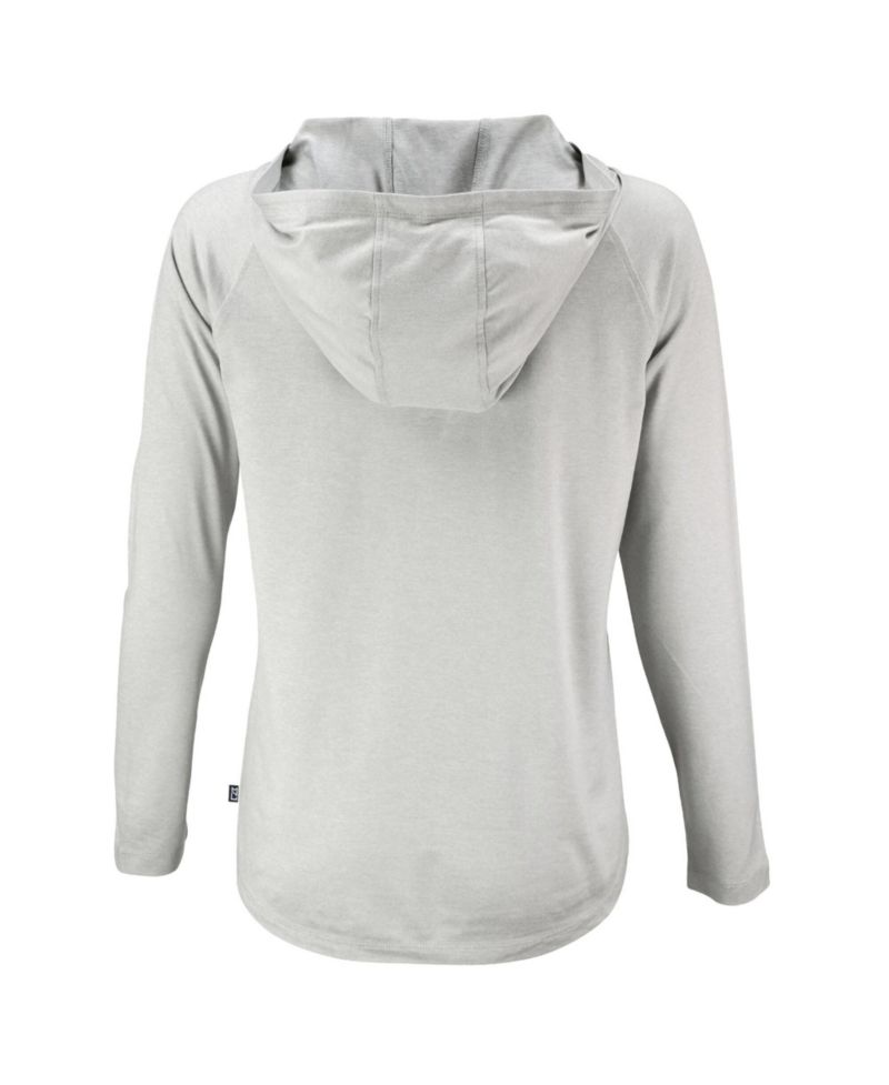 Women's Gray New York Yankees Coastline Epic Comfort Eco Hoodie Raglan Long Sleeve T-Shirt