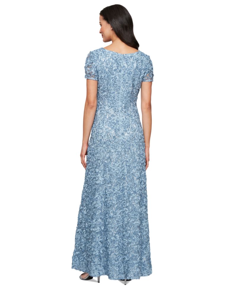 Plus Size Soutache Sequin A-Line Dress