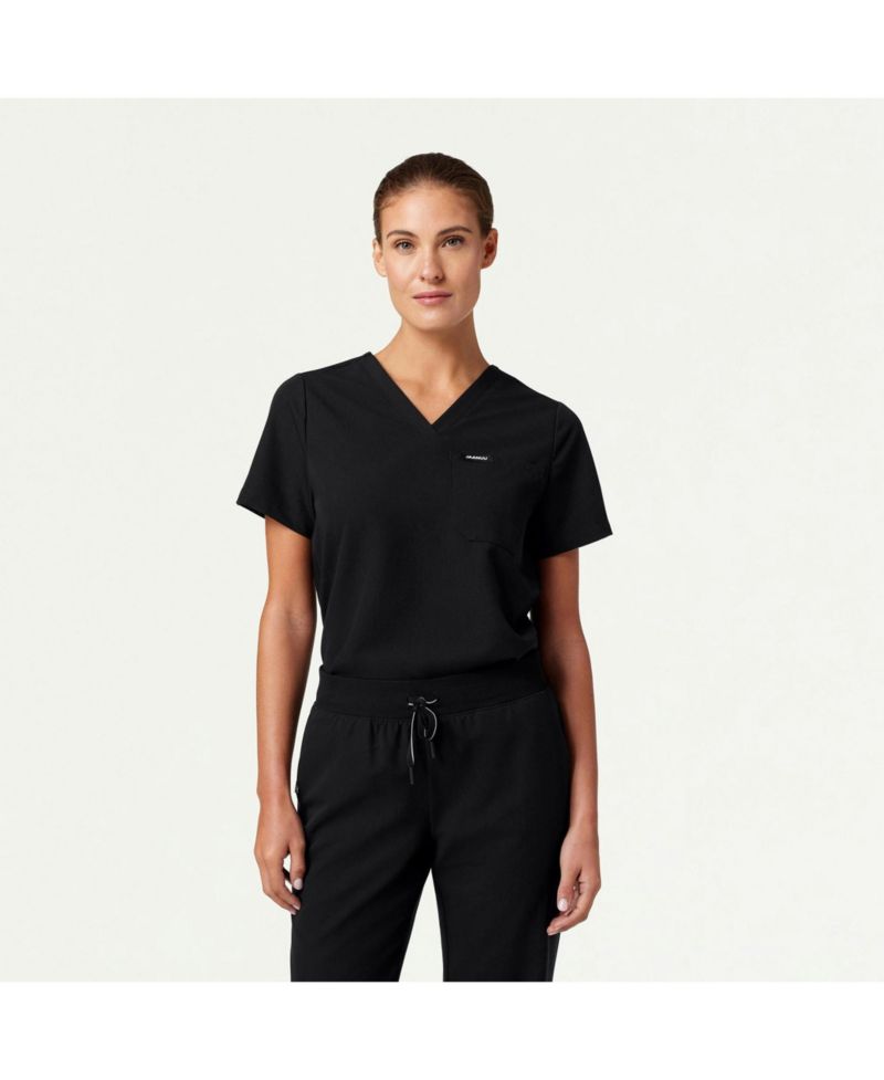 Women's Classic V-Neck Scrub Top with 1 Pocket