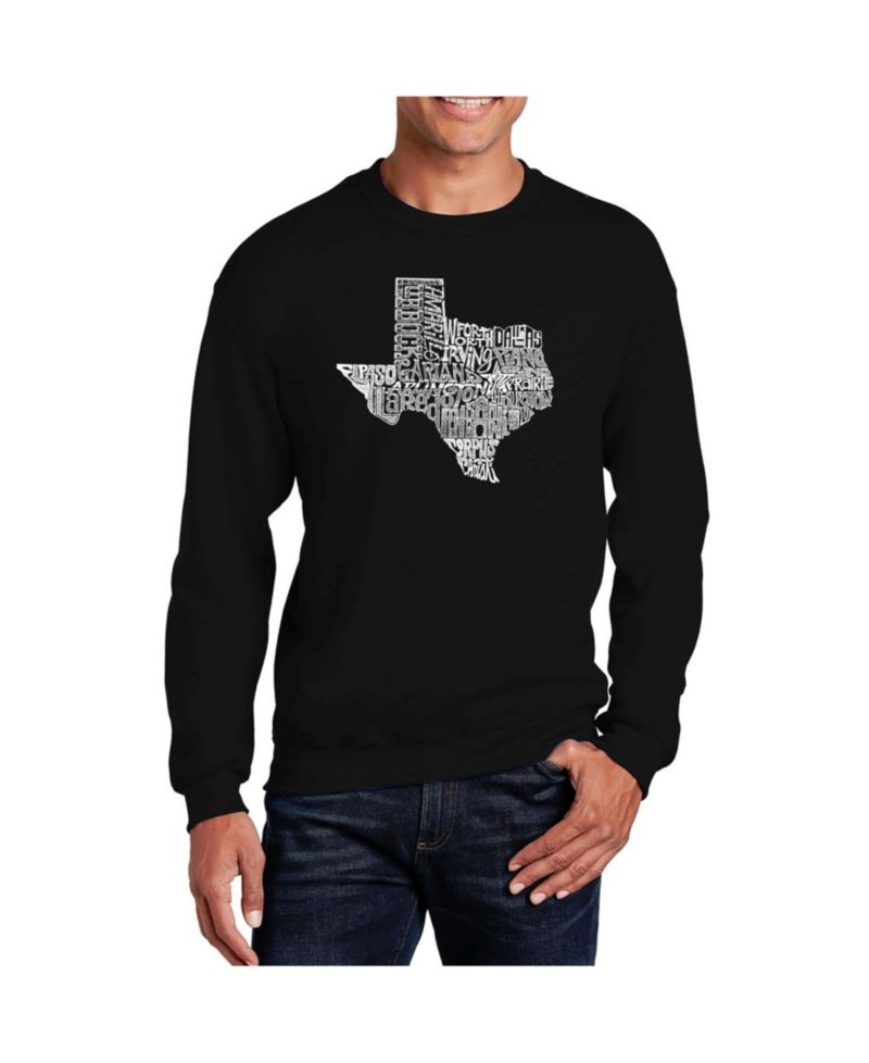 Men's Word Art The Great State of Texas Crewneck Sweatshirt