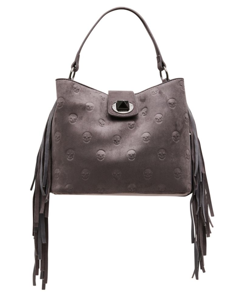 Skully Fringe Small Bucket Shoulder Handbag