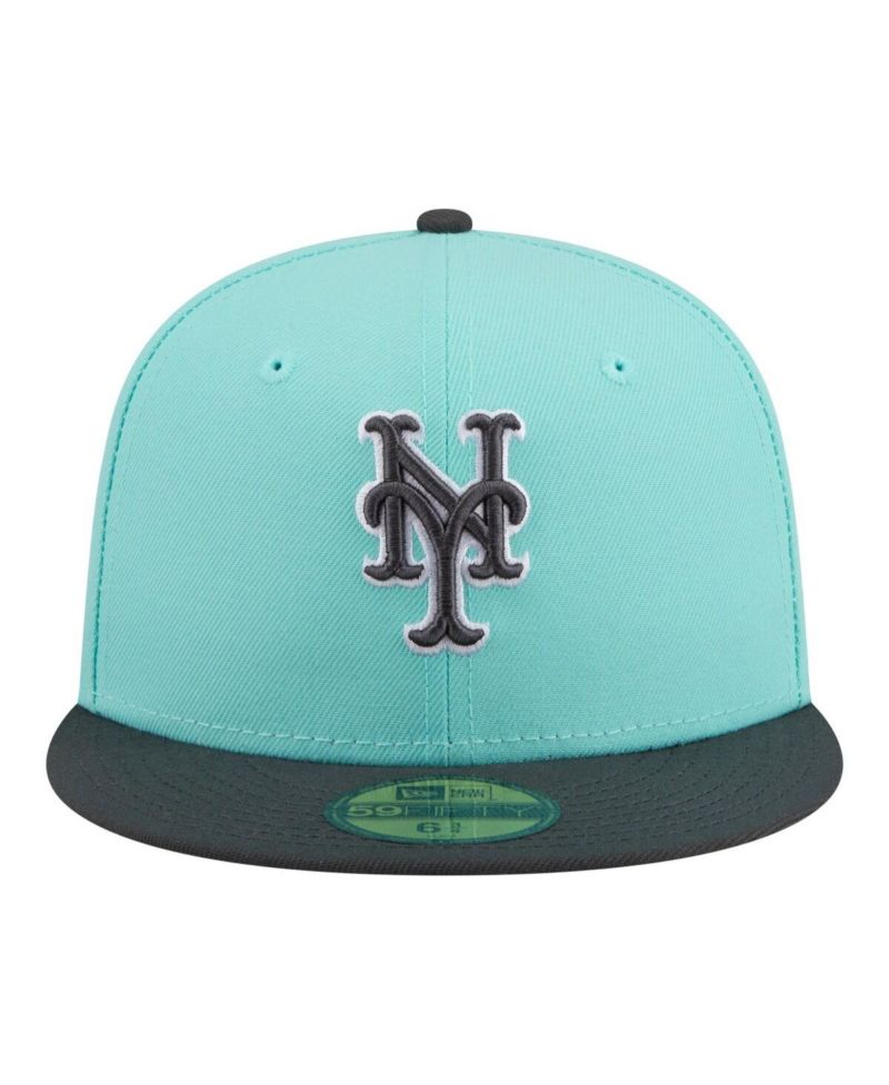 Men's Turquoise/Charcoal New York Mets Two-Tone Color Pack 59FIFTY Fitted Hat