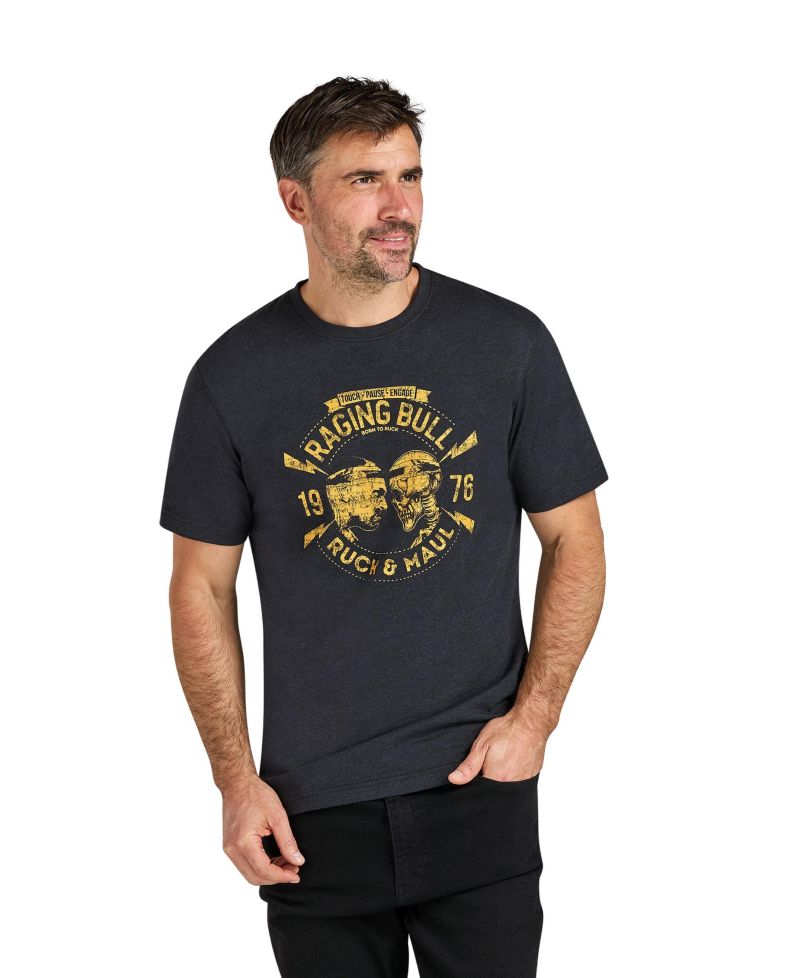 Men's Ruck & Maul Graphic Crewneck Cotton T-Shirt