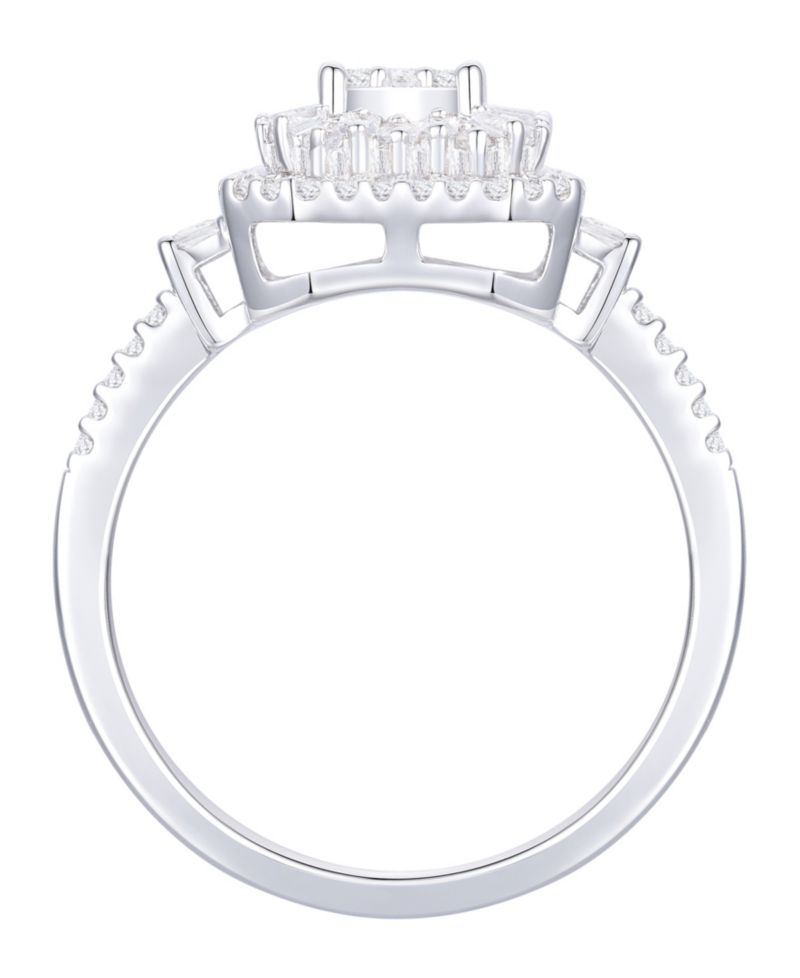 Diamond Baguette & Round Ring (1/2 ct. t.w.) in 14K White Gold (also in 14K Yellow Gold)