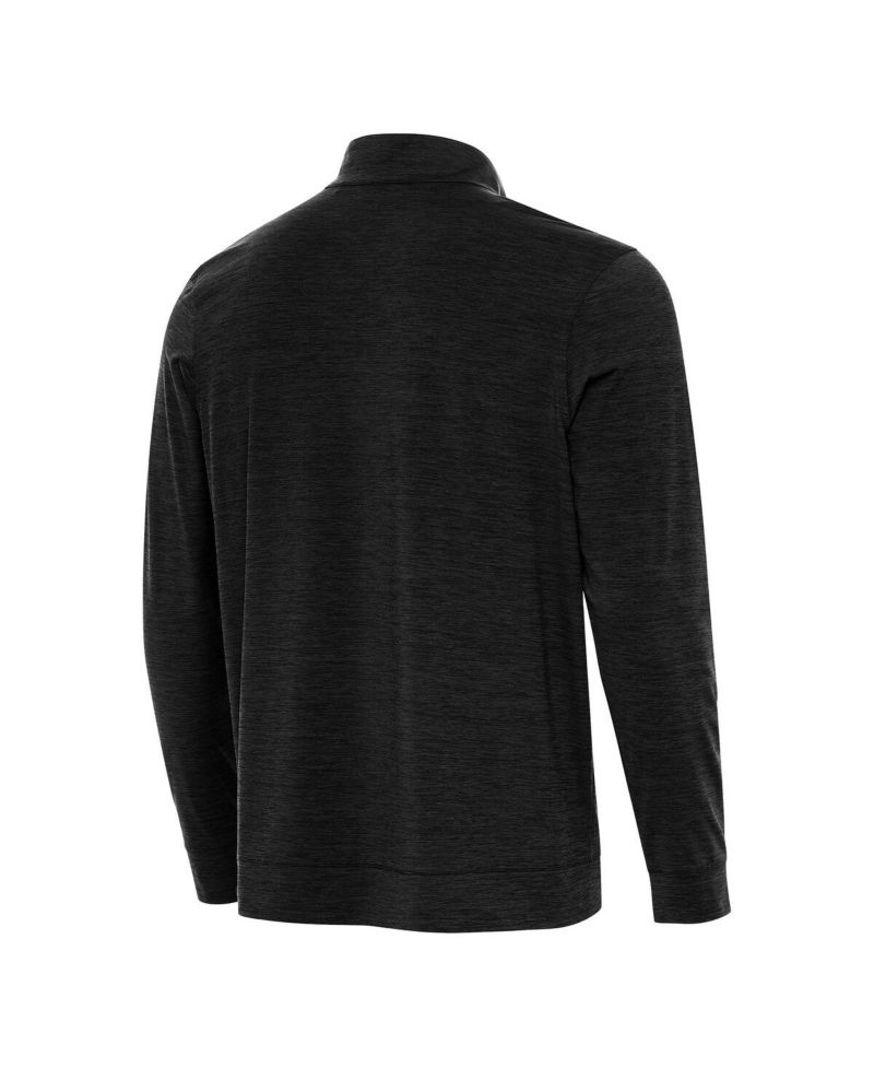 Men's Heather Black Clemson Tigers Golfer Bright Quarter-Zip Sweatshirt