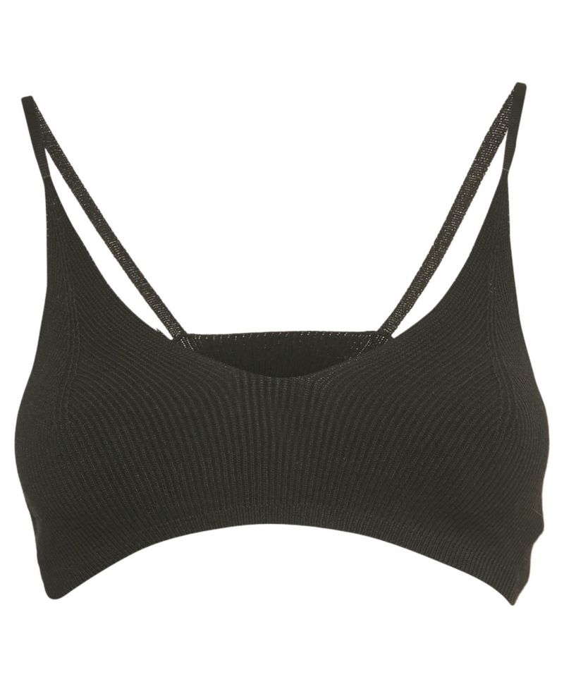 Women's Rib Knit Le Bandeau Bralette Top