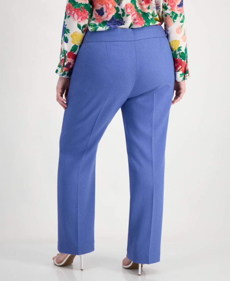 ASL Plus Size Press-Pleat Straight-Leg Pants