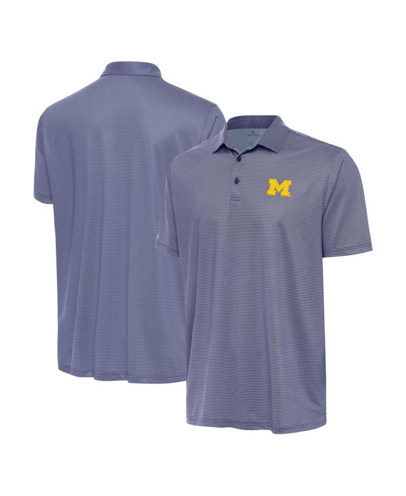 Men's White/Navy Michigan Wolverines Rings Polo Shirt