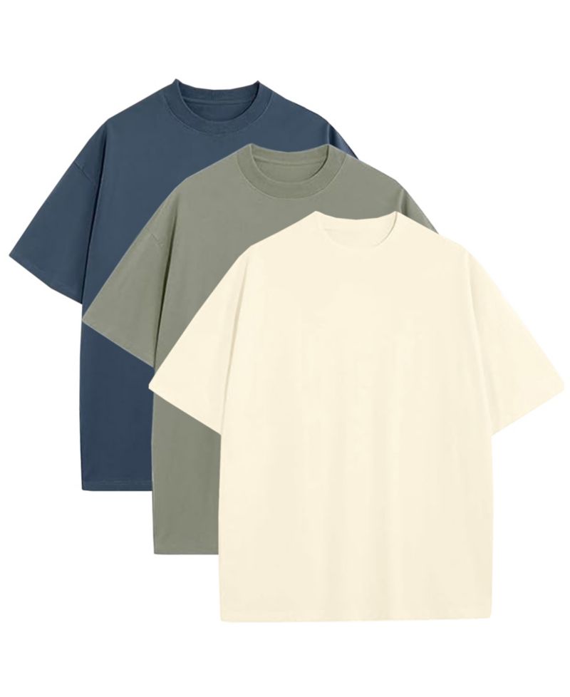 Men's Oversized Crewneck T-Shirt, 3-Pack