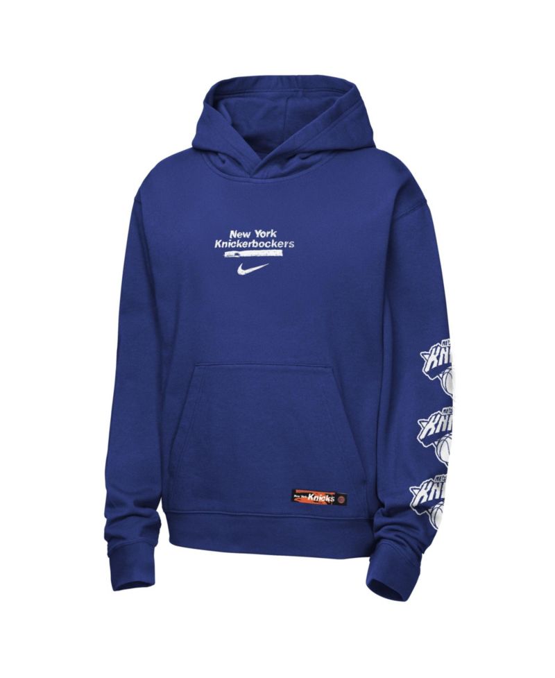 Big Boys and Girls Blue New York Knicks Courtside Club Premiere Hoodie